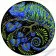 Vinyl by numbers Strateg PREMIUM Chameleon and nature palette size 30x30 cm (GP-6)