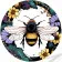 Vinyl by numbers Strateg PREMIUM Flight of a bee over flowers size 30x30 cm (GP-7)