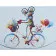 Paint by number Strateg PREMIUM A bright frog on a bicycle size 40x50 cm (GS078)