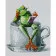 Paint by numbers Strateg PREMIUM A frog on a cup size 40x50 cm (GS079)