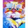 Paint by numbers Strateg PREMIUM Serious cat size 40х50 sm (GS080)