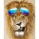 Paint by numbers Strateg PREMIUM Lion with glasses size 40х50 sm (GS081)