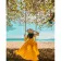 Картина за номерами Strateg ПРЕМІУМ У жовтій сукні біля моря розміром 40х50 см (GS1026)