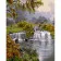 Paint by numbers Strateg PREMIUM A small waterfall size 40x50 cm (GS1154)