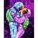 Картина по номерам Strateg ПРЕМИУМ Космическая любовь с лаком размером 40х50 см (GS1230)