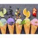 Paint by number Strateg PREMIUM Fruit ice cream cones with varnish size 40x50 cm (GS1242)