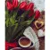 Paint by numbers Strateg PREMIUM Red tulips with coffee size 40x50 cm (GS1270)