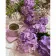 Paint by number Strateg PREMIUM Purple hydrangeas with coffee with varnish size 40x50 cm (GS1304)