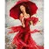 Paint by number Strateg PREMIUM Ladies in red with lacquer and a size of 40x50 cm (GS1382)