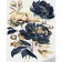 Paint by number Strateg PREMIUM Blue-gold peonies with lacquer and a size of 40x50 cm (GS1449)