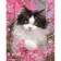 Paint by number Strateg PREMIUM Cat in pink colors with varnish and with an increase in size 40x50 cm (GS1483)