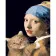 Картина по номерам Strateg ПРЕМИУМ Поп-арт девушка с серьгой с лаком и с уровнем размером 40х50 см (GS1502)