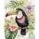 Paint by number Strateg PREMIUM Watercolor toucan with varnish and with an increase in size 40x50 cm (GS1533)