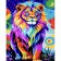 Paint by number Strateg PREMIUM Pop art lion with varnish and with an increase in size 40x50 cm (GS1538)