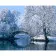 Painting by numbers Strateg PREMIUM  Winter lake, with varnish and level 40x50 cm (GS1587)