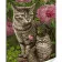 Paint by number Strateg Kittens in flowers on a colored background size 40x50 (GS1596)