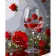 Картина по номерам Strateg Бокал в розах на цветном фоне размером 40х50  (GS1622)