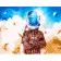 Картина по номерам Strateg ПРЕМИУМ Акварельный космонавт размером 40х50 см (GS361)