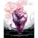 Paint by numbers Strateg PREMIUM Pink lion size 40x50 cm (GS377)