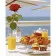 Paint by numbers Strateg PREMIUM Breakfast with a view of the sea size 40x50 cm (GS520)