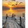 Paint by numbers Strateg PREMIUM Sunset on the lake size 40x50 cm (GS575)