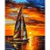 Paint by number Strateg PREMIUM Sailboat at sunset size 40x50 cm (GS642)