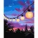 Paint by number Strateg PREMIUM Flashlights in the sky size 40x50 cm (GS647)