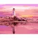 Paint by numbers Strateg PREMIUM Lighthouse at sunset size 40x50 cm (GS830)