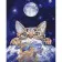 Paint by number Strateg PREMIUM Kitten in space with varnish size 40x50 cm (GS876)