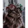 Paint by numbers Strateg PREMIUM A cat in a wreath size 40x50 cm (GS880)