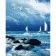 Paint by numbers Strateg PREMIUM Sailboats at sea size 40x50 cm (GS886)