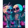 Paint by numbers Strateg PREMIUM Love of skeletons size 40x50 cm (GS902)