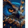 Paint by numbers Strateg PREMIUM A serious owl size 40x50 cm (GS910)