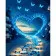 Paint by numbers Strateg PREMIUM Blue heart made of butterflies size 40x50 cm (GS941)