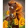 Картина за номерами Strateg ПРЕМІУМ Кінь серед соняшників розміром 40х50 см (GS975)