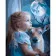 Paint by numbers Strateg PREMIUM A girl with a deer size 40x50 cm (GS982)