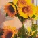 Diamond mosaic Strateg PREMIUM Sunflowers in a vase, size 30x30 cm (HEE13819)