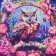 Diamond mosaic Strateg PREMIUM Owl in flowers size 30x30 cm (HEE13838)