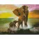 Diamond mosaic Premium HX211 "Happy elephants", 30x40 cm