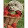 Diamond mosaic Premium HX266 "Strawberry for a hedgehog", 30x40 cm