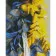 Diamond painting Strateg PREMIUM Yellow-blue feathers size 30х40 sm (HX507)