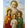 Алмазна мозаїка Strateg ПРЕМІУМ Ікона Віри, Надії, Любові та їх матері Софії без підрамника розміром 40х50 см  (JSFH71302)