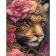 Diamond mosaic Leopard in bright flowers without a subframe 40x50 cm (JSFH85885)
