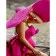 Алмазная мозаика Strateg ПРЕМИУМ Яркое розовое платье и шляпа без подрамника размером 40х50 см (JSFH85897)