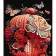 Paint by number Strateg PREMIUM Japanese lantern in flowers with varnish and level 30x40 cm (LY04)