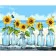 Paint by number Strateg Sunflowers near the sea on a colored background, size 40x50 cm (MZ001)