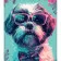 Paint by number Strateg Dog in glasses on a colored background size 40x50 cm (MZ023)