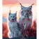 Paint by number Strateg The lynx family in the wild on a colored background, size 40x50 cm (MZ026)