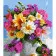 Paint by number Strateg A variety of flowers in a vase on a colored background, size 40x50 cm (MZ060)