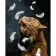 Paint by number Strateg PREMIUM Cat and feathers with varnish size 40х50 cm VA-3650